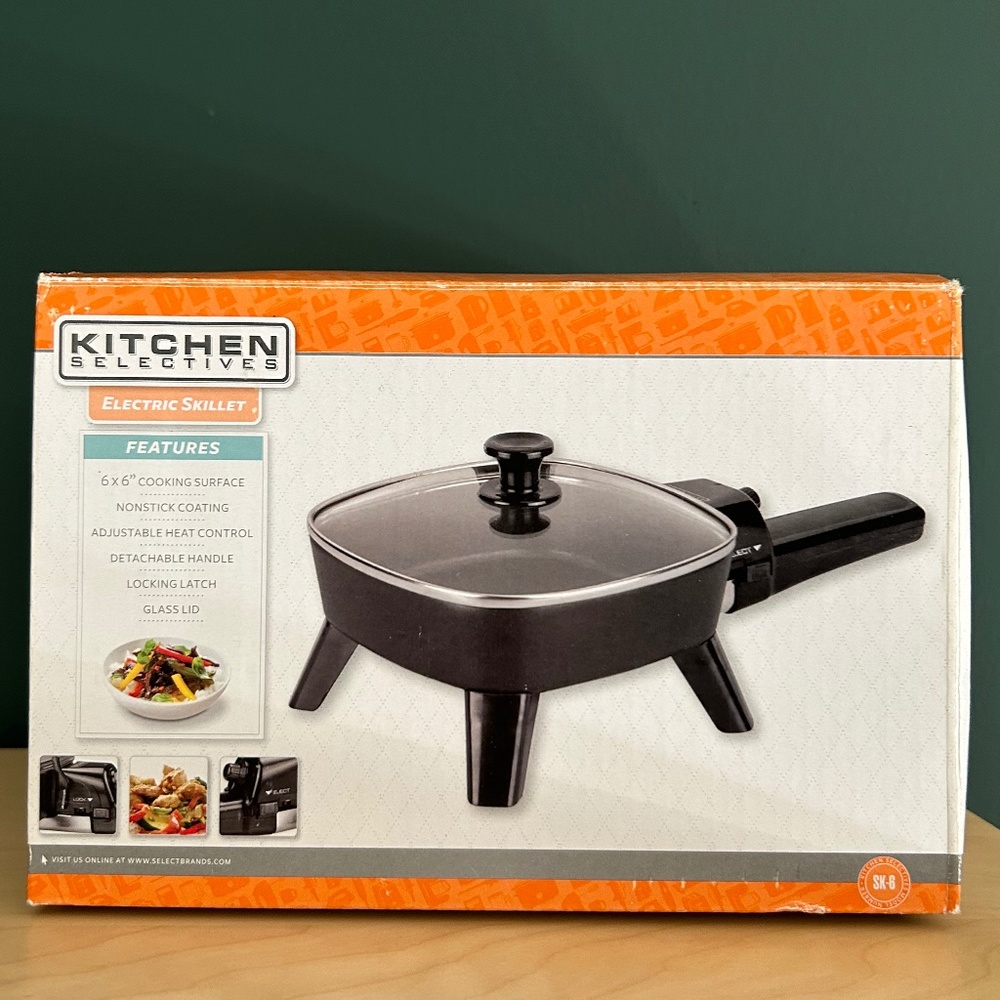 Kitchen Selectives Electric Skillet 6 x 6 NEW